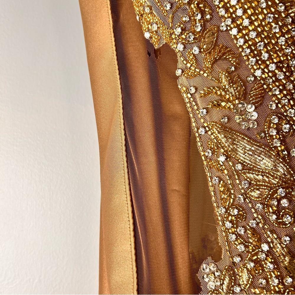 LoveSohnaDesigns Elegant Gold Embellished Mini Dress - (Custom Size) - Picture 13 of 15
